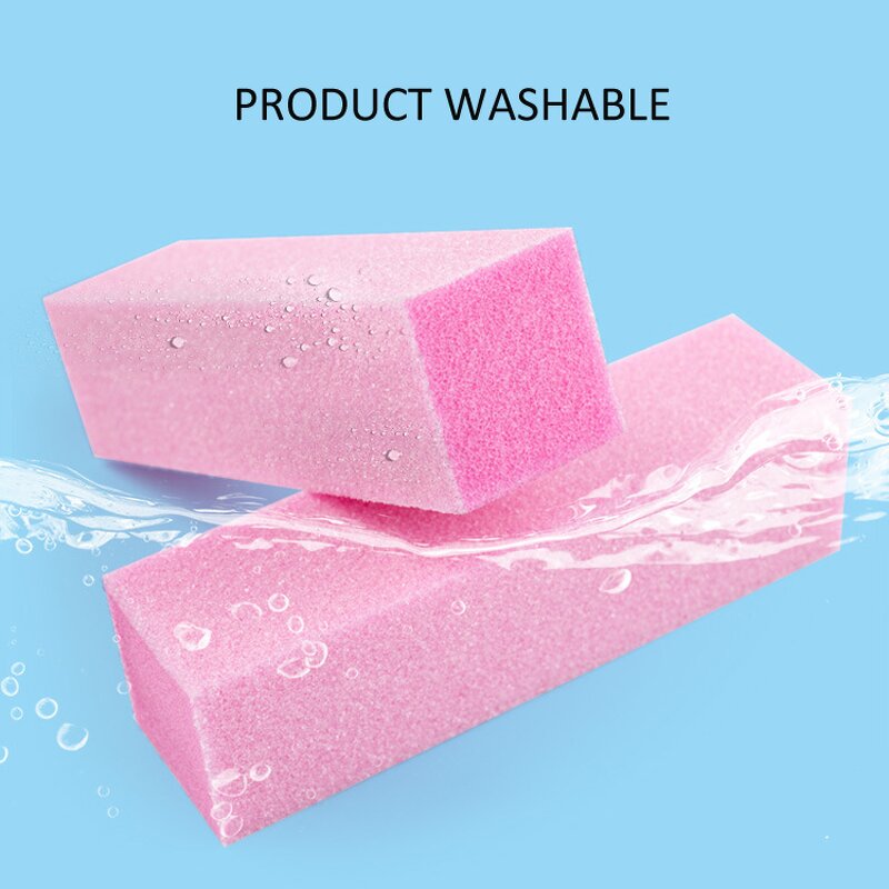 4-Sides Nail Buffer Block - Medium Grit White Sanding for Natural Acrylic Nails