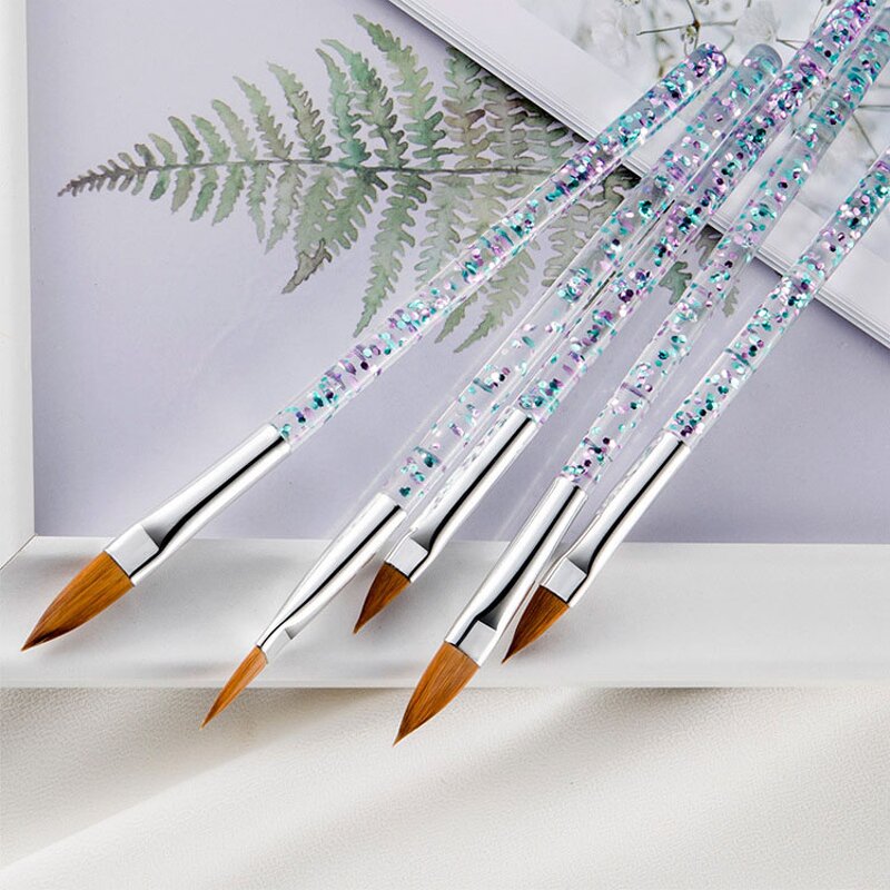 8 Pcs Nail Art Brush Set - Diamond Kolinsky Nylon Fiber 3D Sculpture Tool