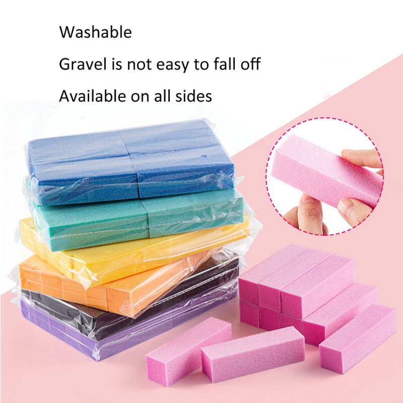 4-Sides Nail Buffer Block - Medium Grit White Sanding for Natural Acrylic Nails