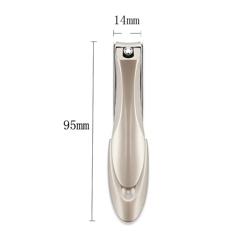 Black Nail Clipper - Stainless Steel Big Flat Edge Toenail Cutter with Catcher