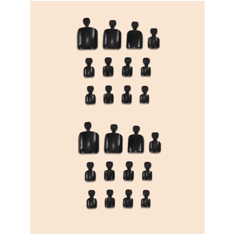 Strawberry Toenails - 24pcs Wine Red Full Cover Press on Artificial Foot Nails