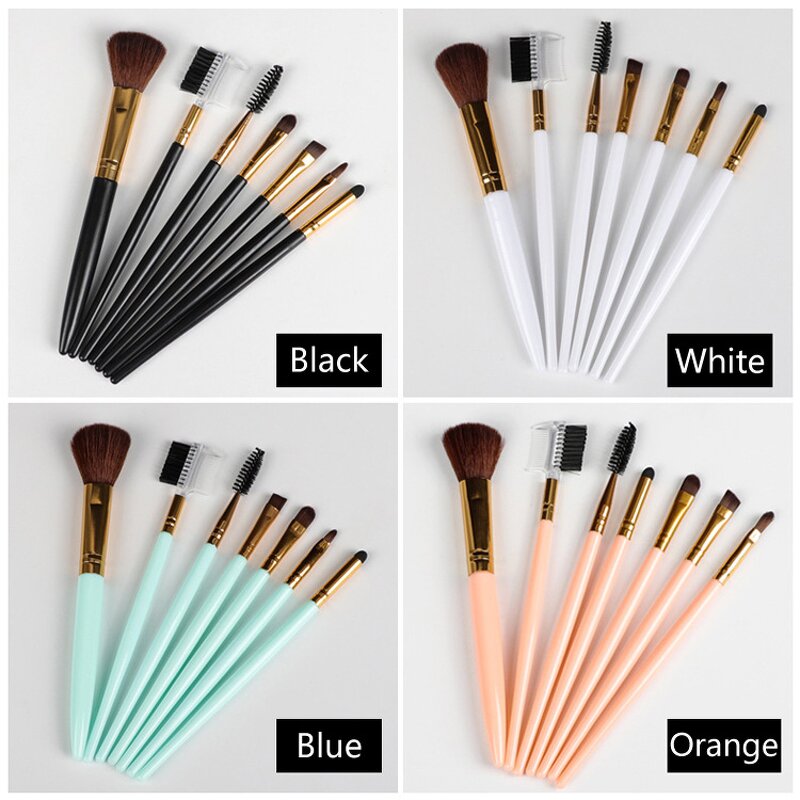 5pcs Makeup Brush Set - Synthetic Vegan Black Cosmetic Beauty Tool
