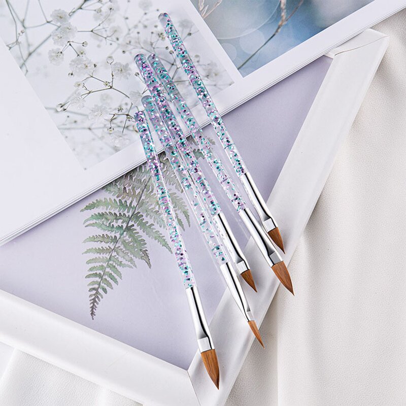 8 Pcs Nail Art Brush Set - Diamond Kolinsky Nylon Fiber 3D Sculpture Tool