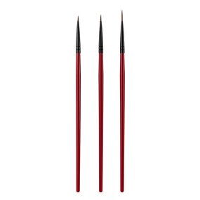 Metal Handle Nail Brush - Clear Rhinestone Decoration Fine UV Gel Liner Set