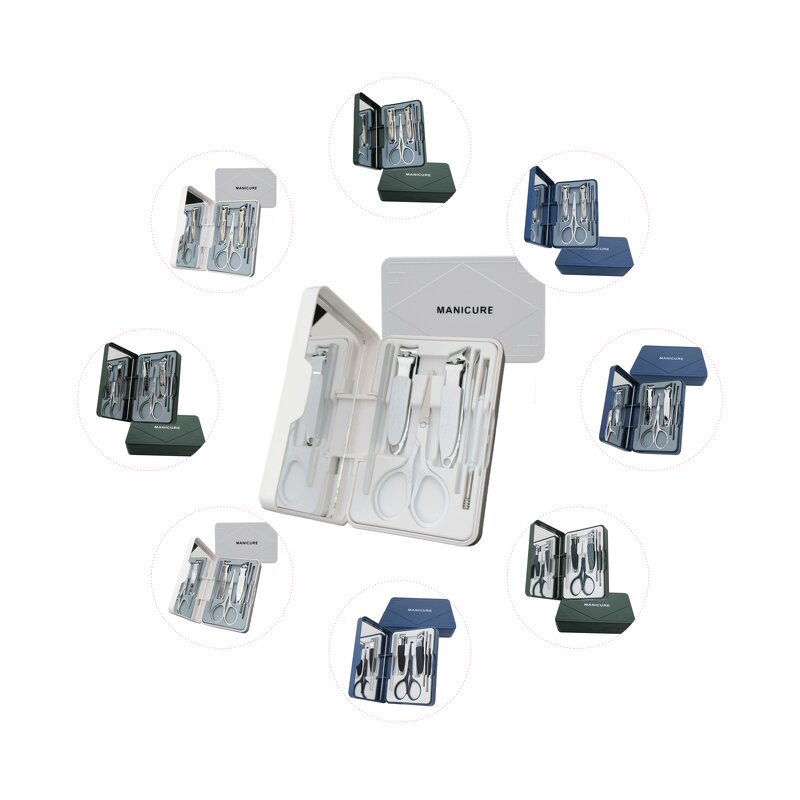 6pcs Nail Grooming Kit - High-end Stainless Steel Professional with Mirror Case