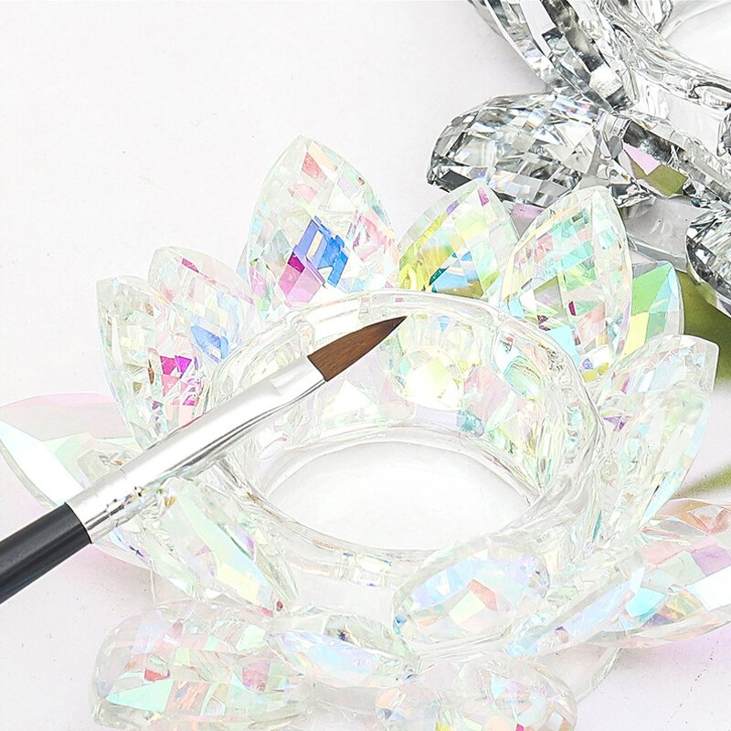 2-in-1 Dappen Dish - Nail Brush Holder Crown Crystal Bowl for Acrylic Powder