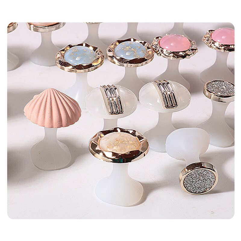 False Nail Tips Holder - White Swan Pink Flamingo Practice Training Display Stand