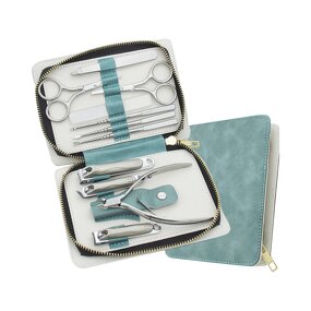 6pcs Manicure Set - High-end Stainless Steel Nail File Scissors with Mirror Box