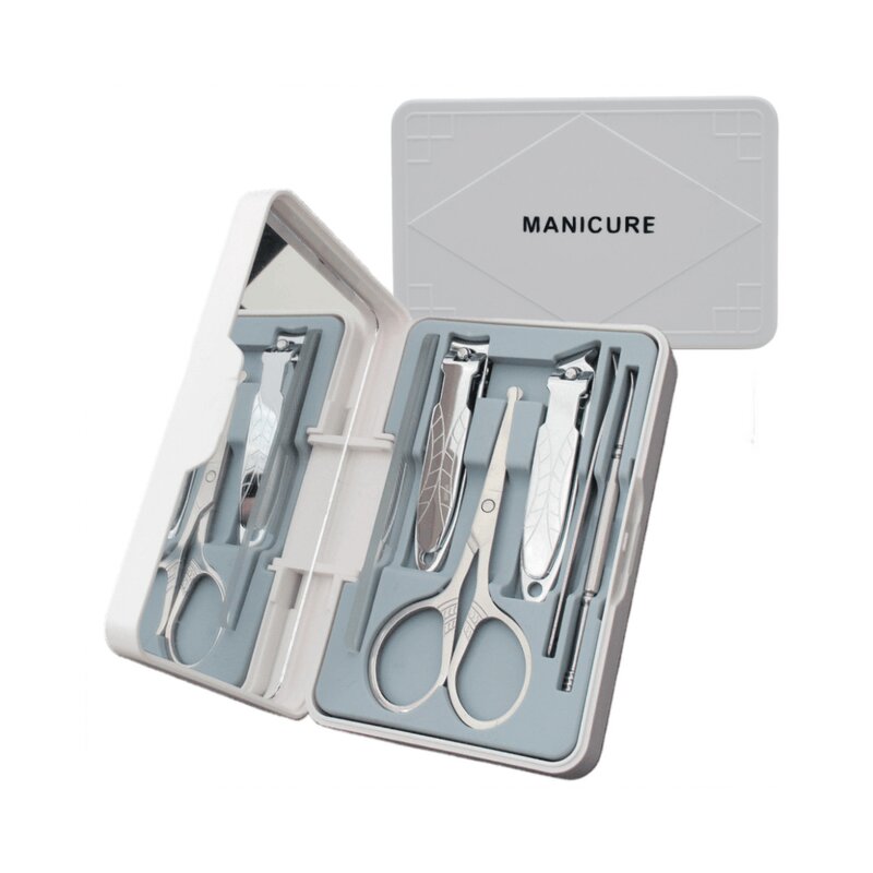 6pcs Nail Grooming Kit - High-end Stainless Steel Professional with Mirror Case