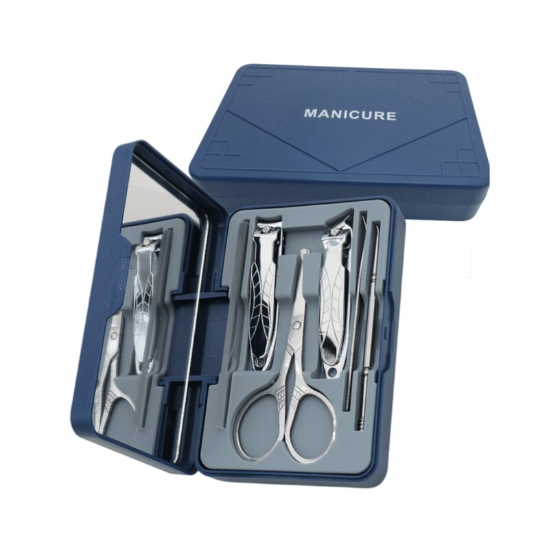 6pcs Anti Splash Nail Clipper Set - High-end Stainless Steel with Mirror Box