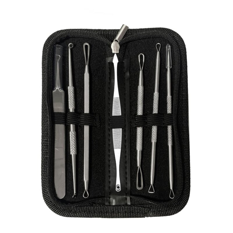 7-in-1 Pimple Extractor Kit - Face Beauty Black Dots Cleanser Acne Remover Tool