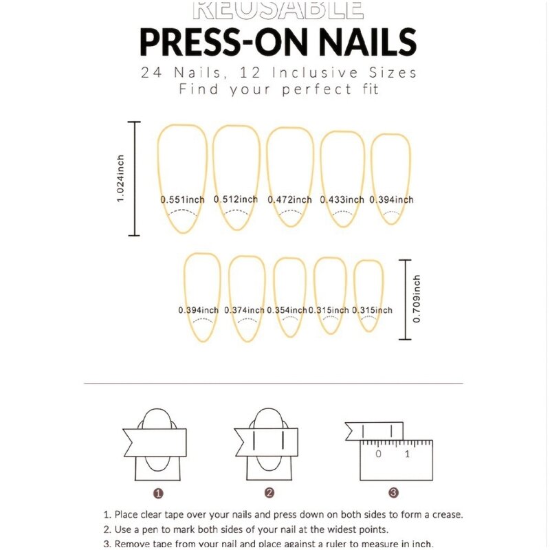 High-End Toe Nails - 24Pcs Detachable Reusable Finished Press on Artificial Nails