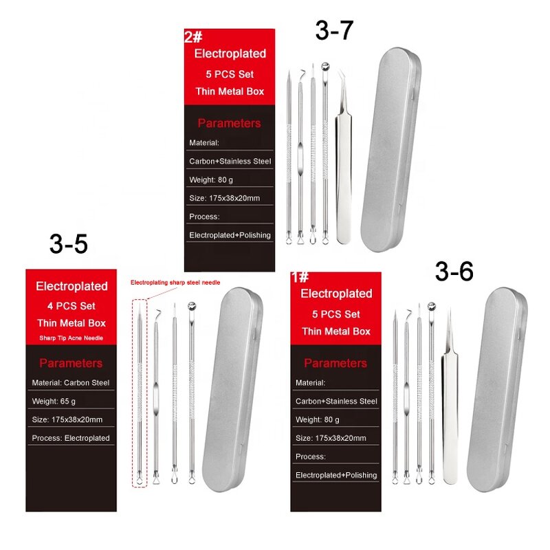 4 PCS Eyelashes Tweezers Set - Rainbow Stainless Steel False Lash Extension Tool