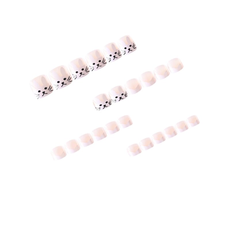 High-End Toe Nails - 24Pcs Detachable Reusable Finished Press on Artificial Nails