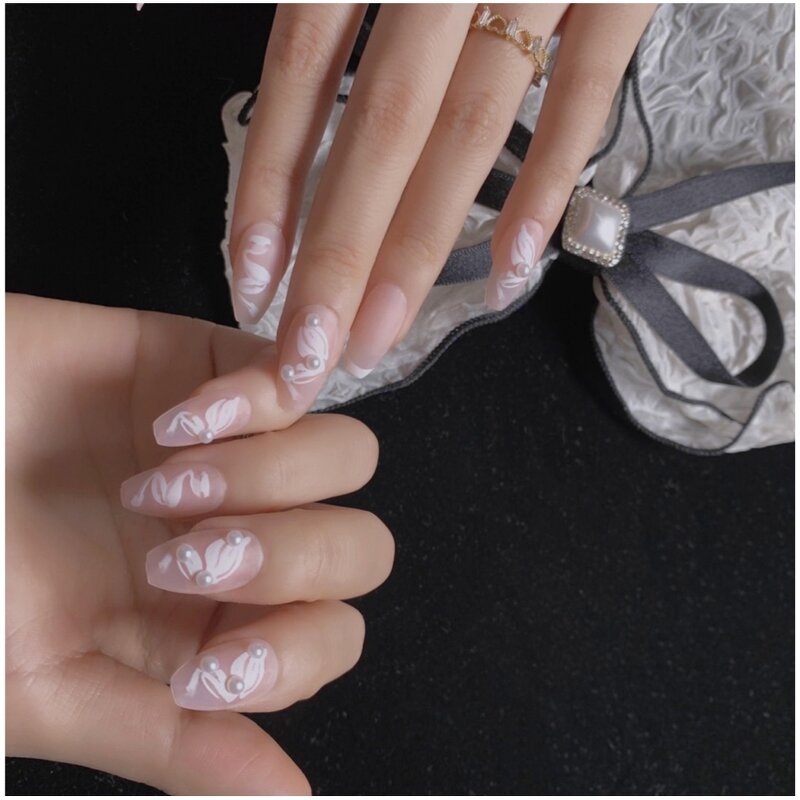 Christmas Press on Nails - Long Stiletto Custom Medium Acrylic Oval Fake Nails