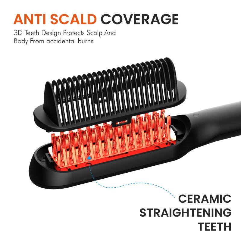 Hair Straightener Brush Manufacturer - 480F Sleek Sweep Ionic with LCD Temperature