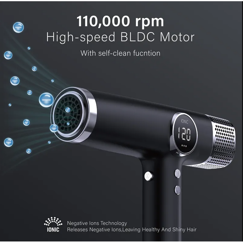 Hair Dryer Manufacturer - Professional Salon 1800W Ionic 110000 RPM with Nozzle