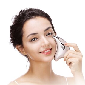 Face Massager Manufacturer - Portable Mini Electric Gua Sha Vibration with Skin Roller
