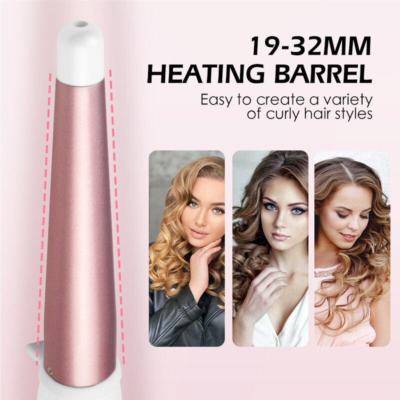 Hair Curling Iron Manufacturer - Conical Ceramic Coating 1 Inch for Wavy Curls