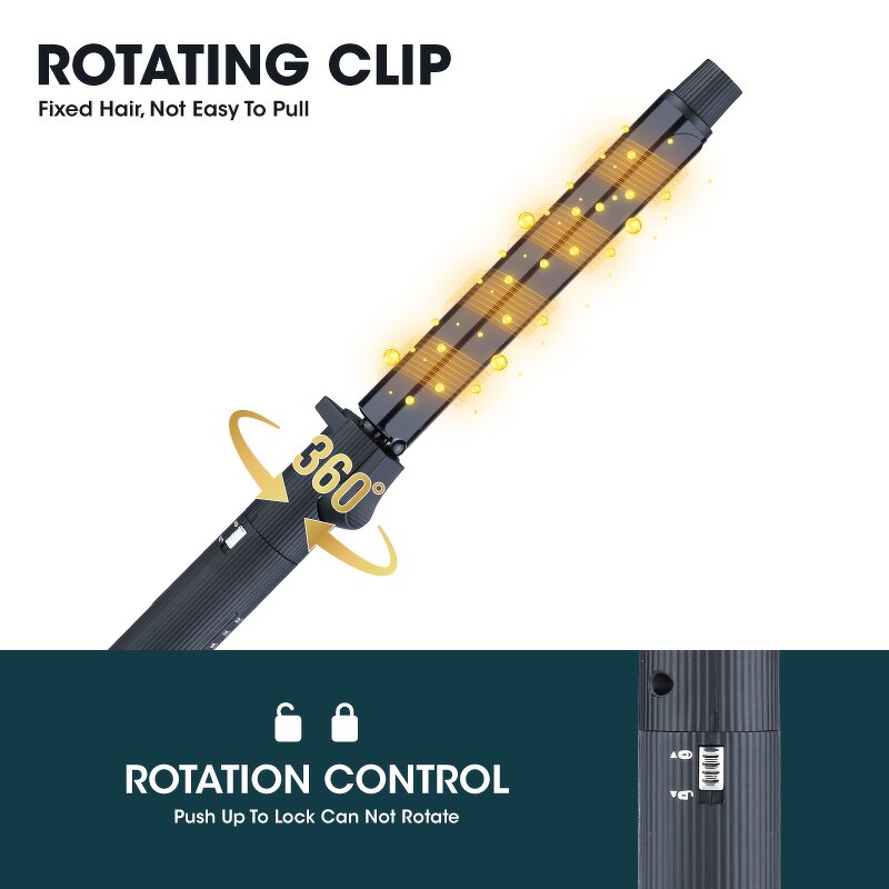 Curling Iron Manufacturer - Professional 25mm Rotating with Clips for Salon
