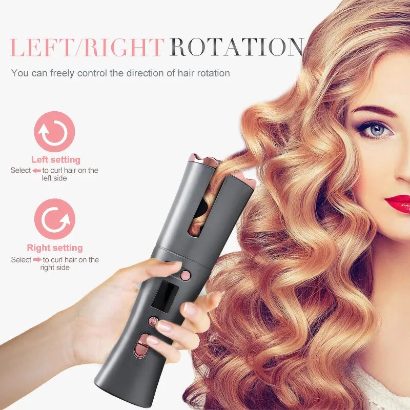 Hair Curler Manufacturer - Portable Cordless Automatic Rotating with PTC Heating