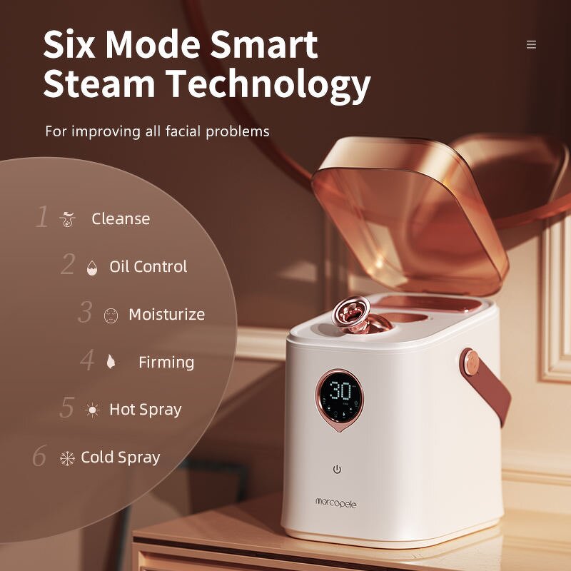 Face Steamer Manufacturer - Professional 6-in-1 Smart with Hot Cold Mist Spray