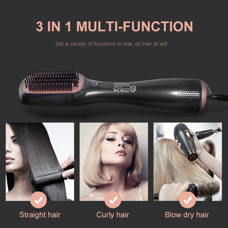 Hair Dryer Brush Manufacturer - Professional 3-in-1 Hot Air Blowout Ionic