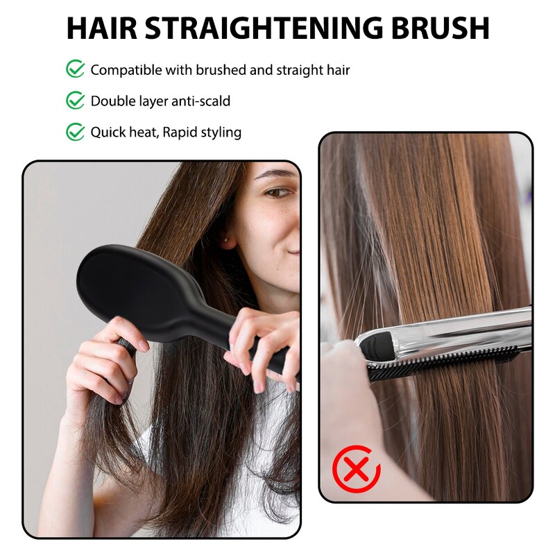 Hair Straightening Brush Manufacturer - Professional Ceramic Instant Heating with Clamp