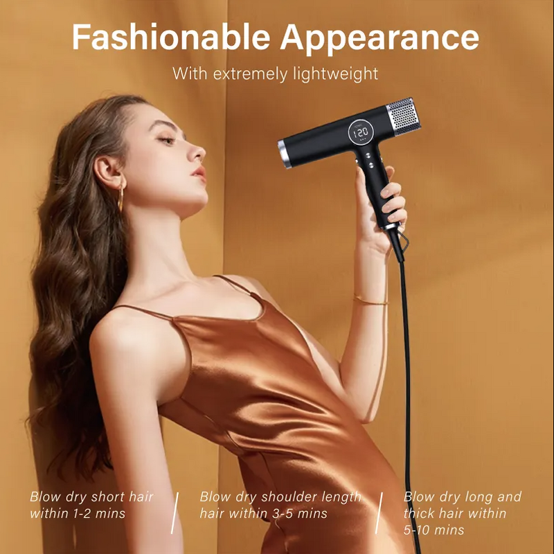 Hair Dryer Manufacturer - Salon 1800W BLDC Motor 110000RPM with Metal Nozzle