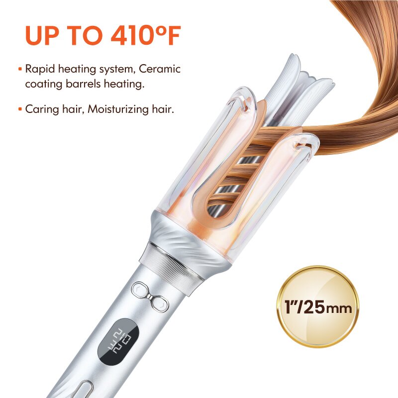 Hair Curler Manufacturer - Electric PTC Auto Rotating with Keratin Ceramic Coating 25mm