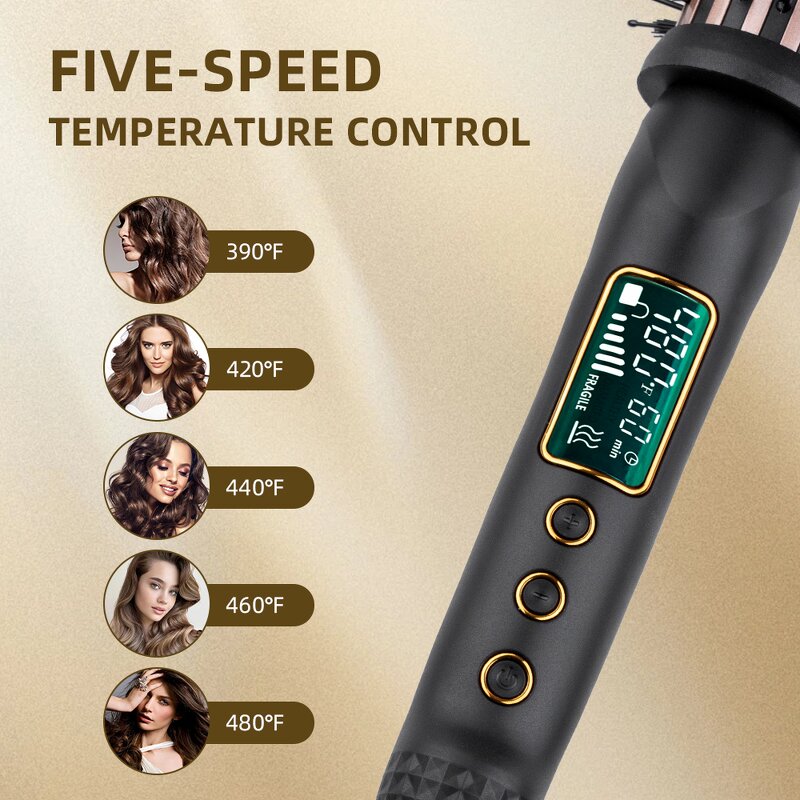Curling Iron Brush Manufacturer - One Step Electric LCD Digital 2-in-1