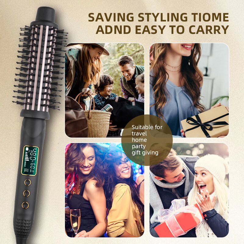 Curling Iron Brush Manufacturer - Customized Ceramic Fast Heating with Digital LCD 1.5 Inch