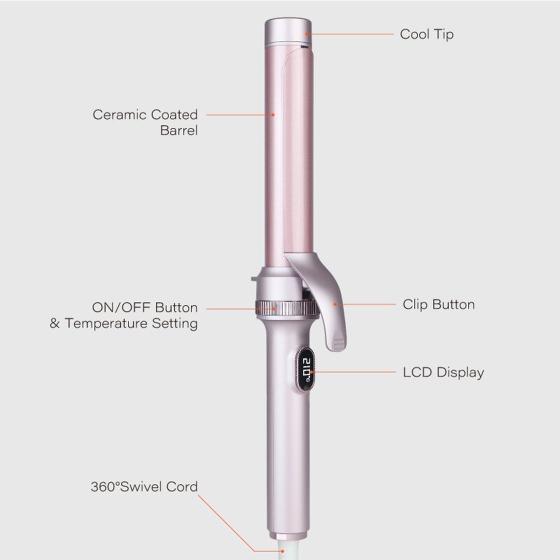 Hair Curler Manufacturer - Customized Large Heated LCD Temperature with Extended Clamp