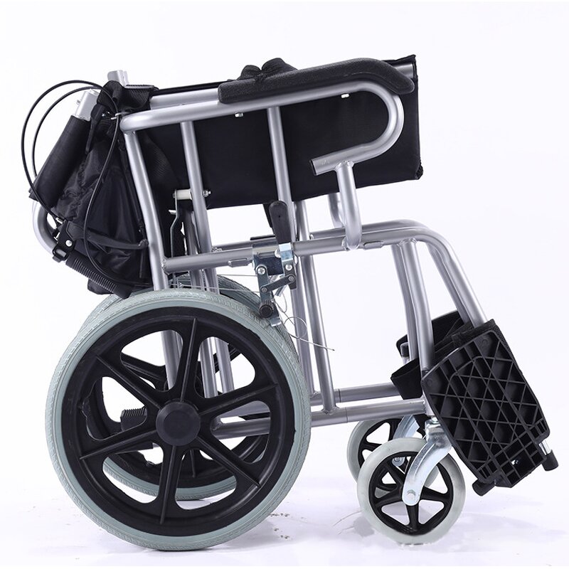 Foldable Wheelchair - Portable Aluminium Manual Thickened Steel Pipe Toilet Seats