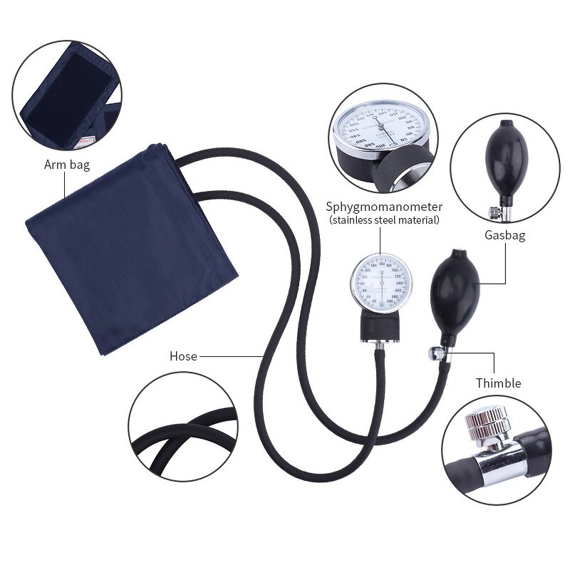 Aneroid Sphygmomanometer - Accurate Manual BP Machine with Single/Dual Head Stethoscope