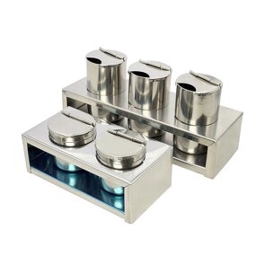 Stainless Steel Sterilizer Cup - Iodophor Bottle Holder Alcohol Glass Container