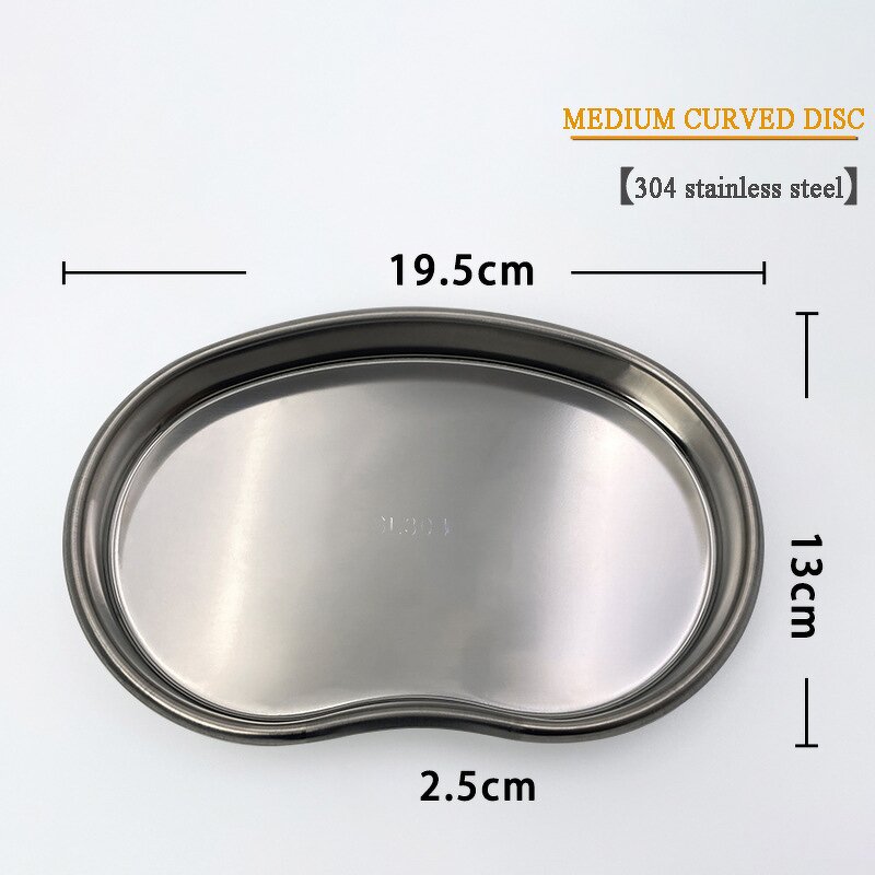 Surgical Tray - 304/201 Stainless Steel Kidney-shape Dental Disinfection Plate