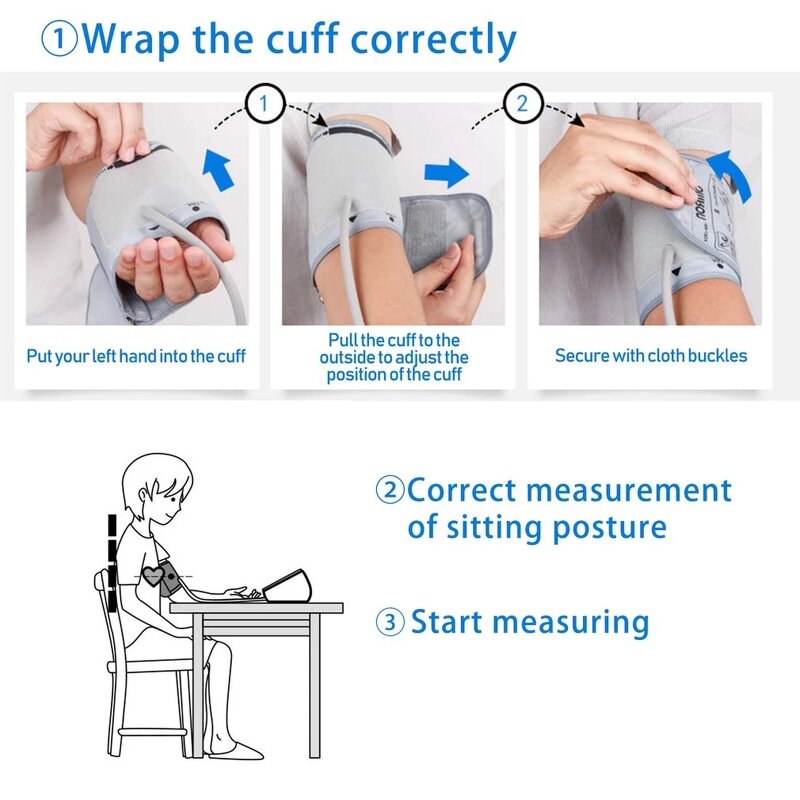 Upper Arm BP Monitor - Household Automatic Intelligent Large Screen Sphygmomanometer