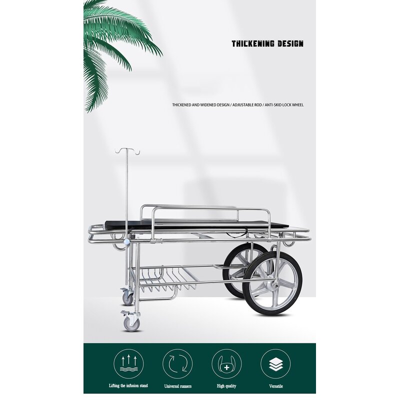Ambulance Stretcher - Hospital Emergency Stainless Steel Trolley Patient Transfer Bed