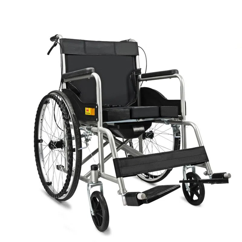 Manual Wheelchair - Portable Foldable Lightweight Thickened Steel Pipe for Elderly