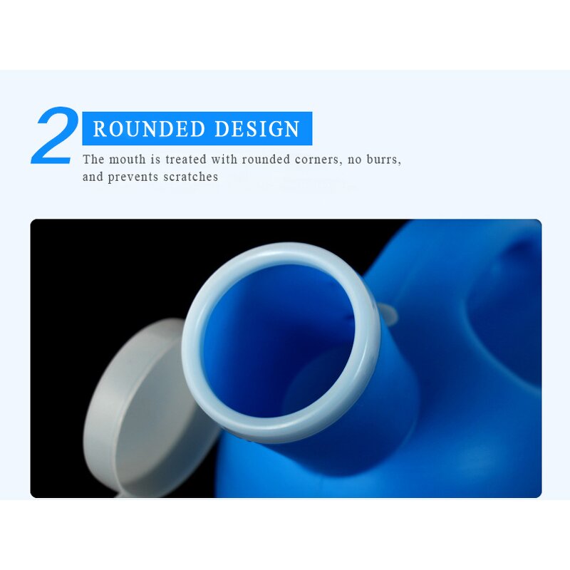 Urine Collector Bottle - Portable 2000ml Plastic Hospital Supply with Handle Cover