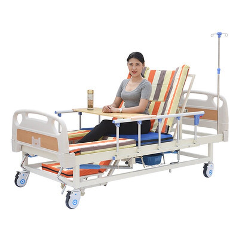 Nursing Bed - Multi-functional Manual Elderly Home Wheelchair Bed with Toilet