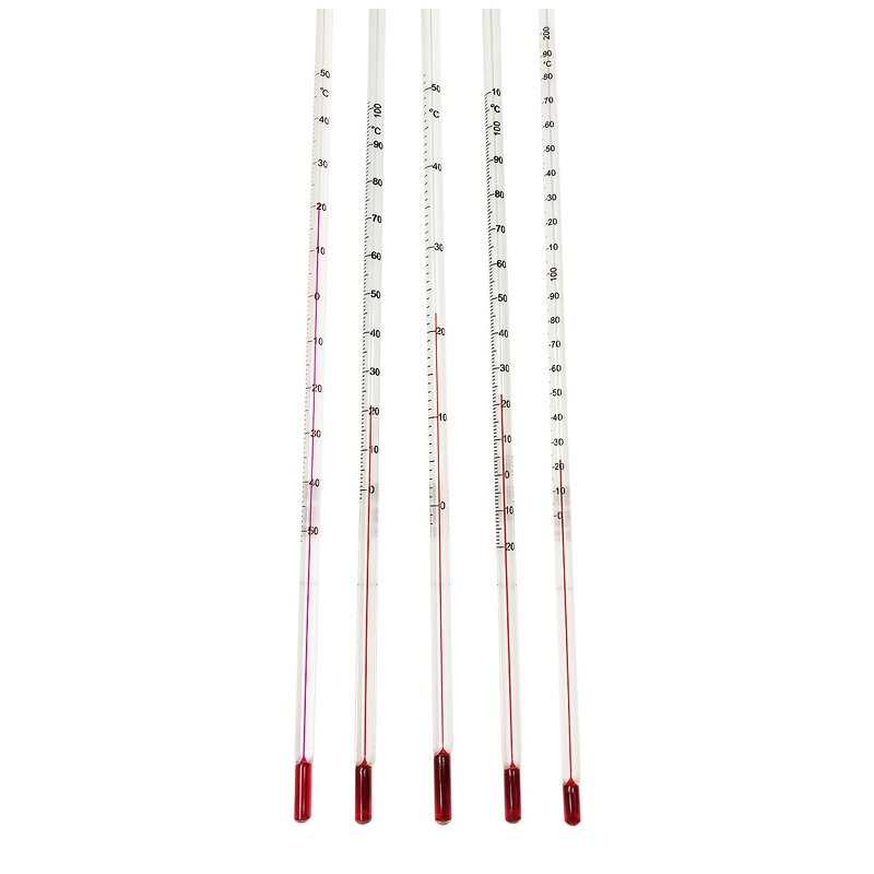 Glass Thermometer - Red Water Kerosene 0-100 Degree for Industrial Lab School Use