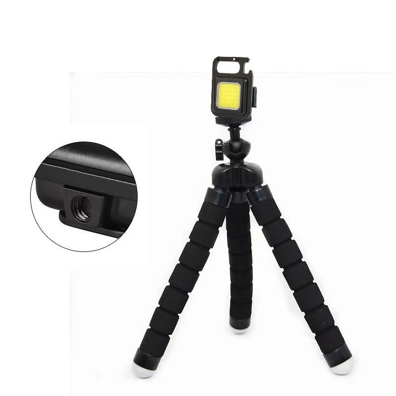 LED Keychain Flashlight - Two Sides COB Portable Outdoor Camping Corkscrew Mini Rechargeable