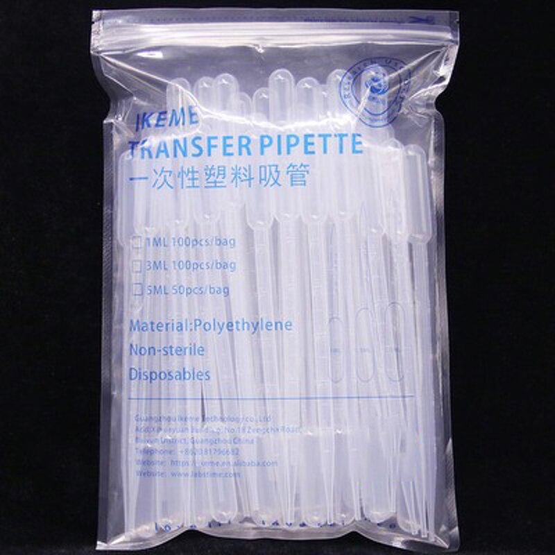 Transfer Pipettes - 100pcs/bag 3ml Laboratory Disposable Plastic Fine Tip Dropper