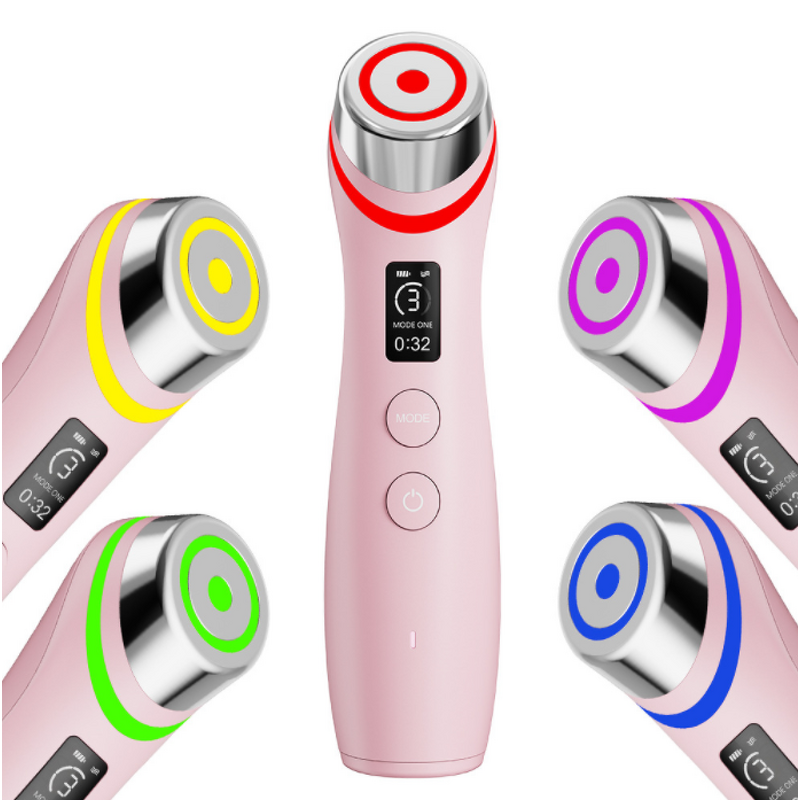 5-color Light Beauty Device - EMS Microcurrent Vibration Red Blue Pore Care Hand Held