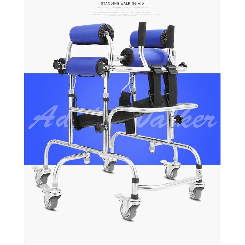 Pediatric Rollator Walker - Anti-Rollover Lower Limb Training Walking Aids for Hemiplegia