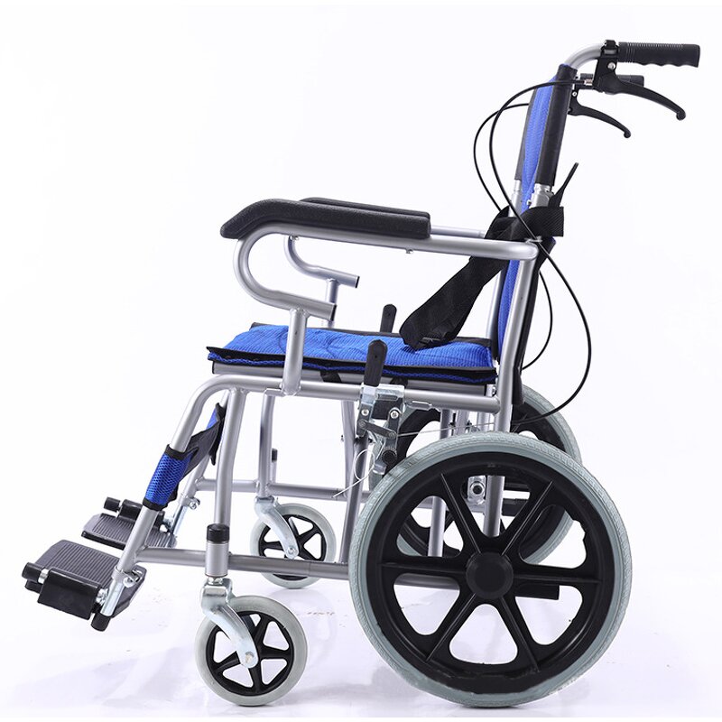 Foldable Wheelchair - Portable Aluminium Manual Thickened Steel Pipe Toilet Seats