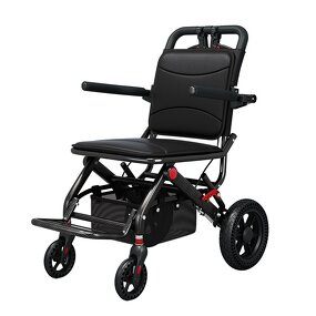 Folding Wheelchair - Portable 12-inch with Shopping Cart for Elderly Care
