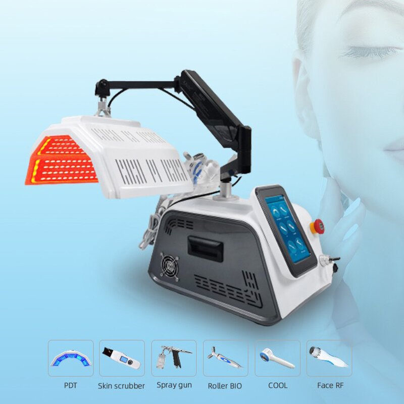 7-Light LED PDT Machine - High Quality Desktop Infrared Light Facial Skin Care Salon